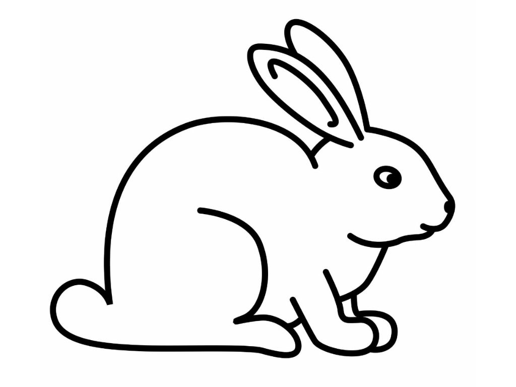 Tranh tô màu chú thỏ vẽ đơn điệu