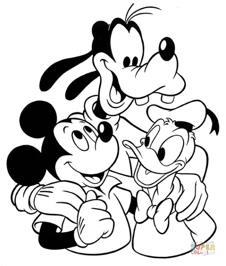 Tranh tô màu chuột Mickey và bạn