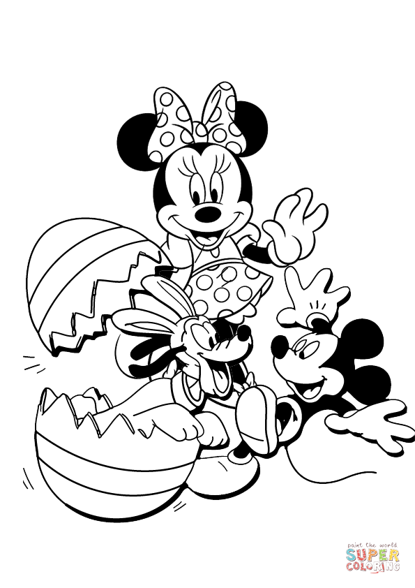 Tranh tô màu chuột Mickey và hai người bạn nữa