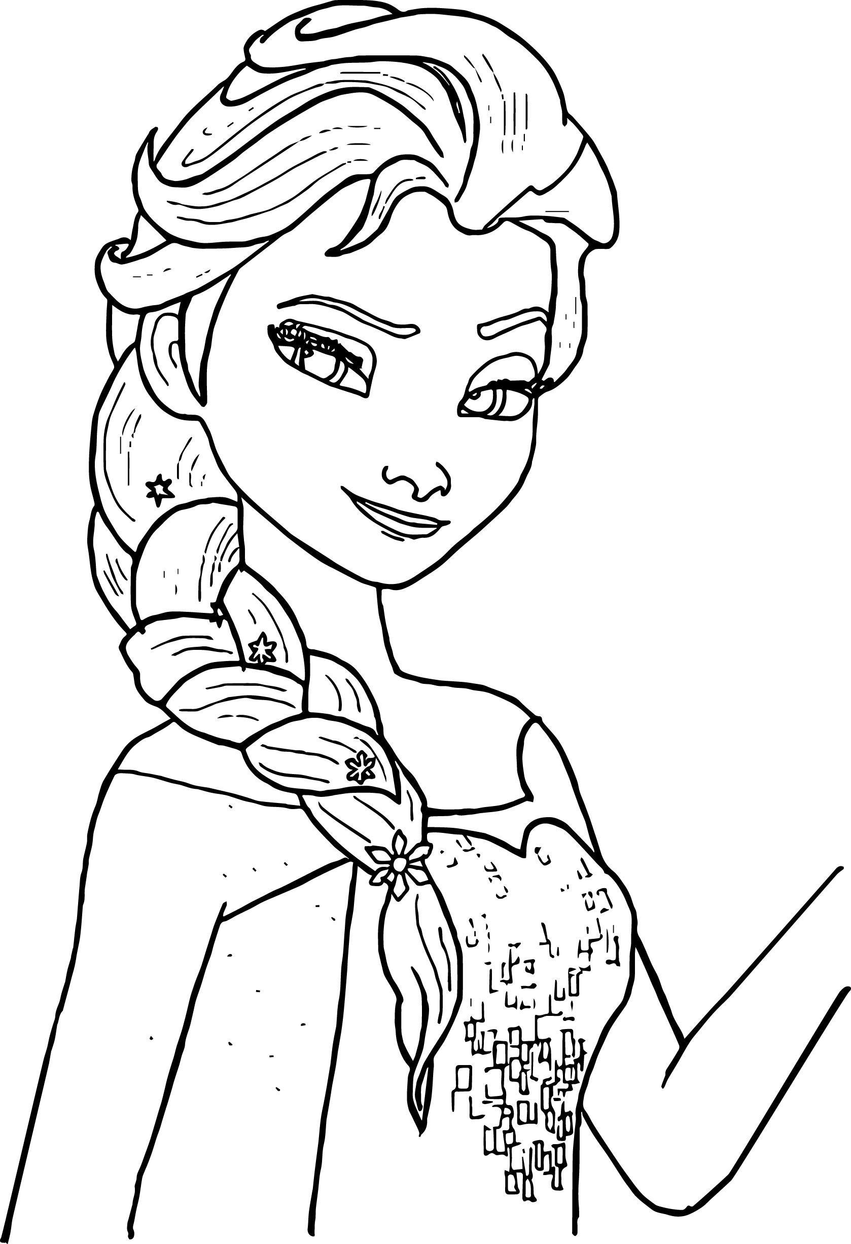 Tranh tô màu công chúa Elsa dễ thương