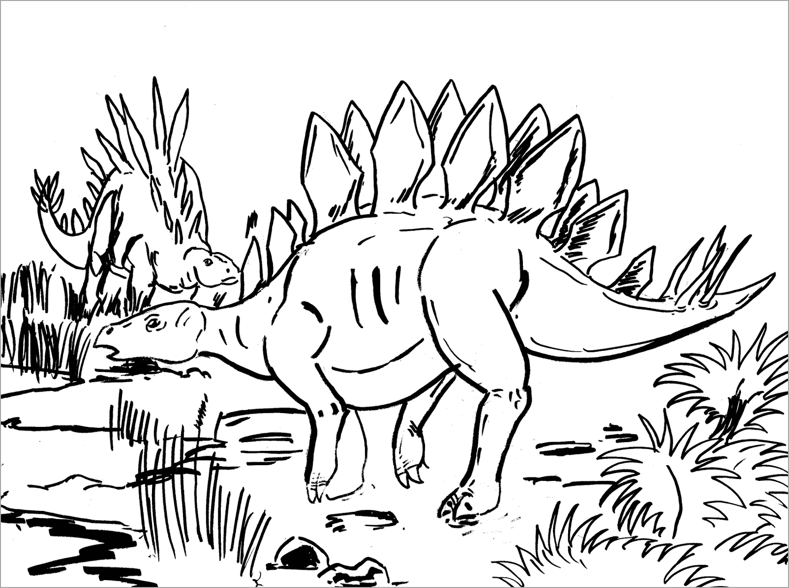 Tranh tô màu khủng long cho bé 5 tuổi