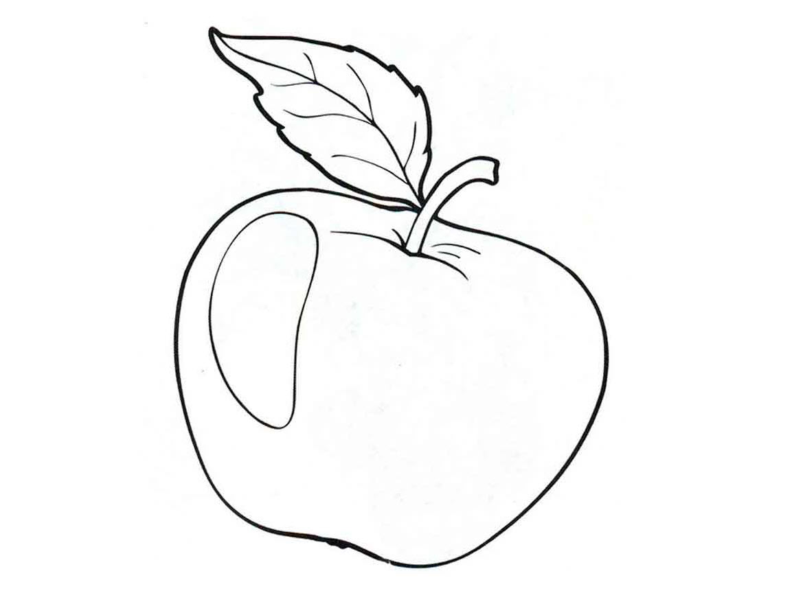 Tranh tô màu quả táo cho bé 3 tuổi