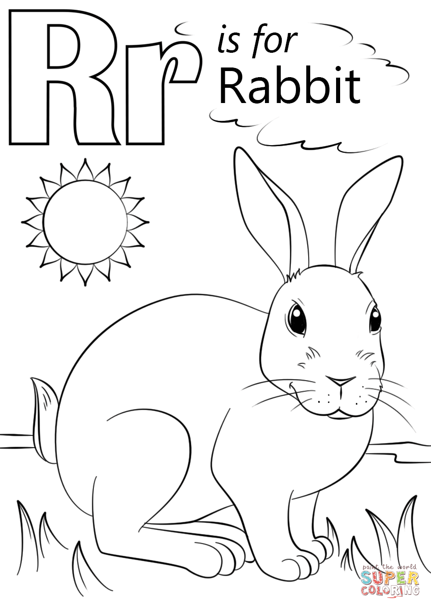 Tranh tô màu rr thỏ Rabit