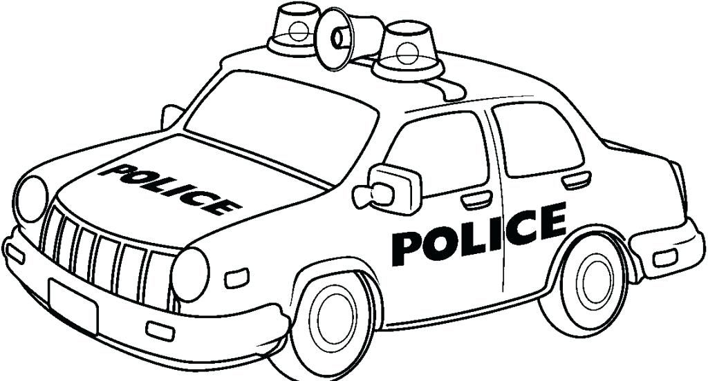 Tranh tô màu xe công an cảnh sát