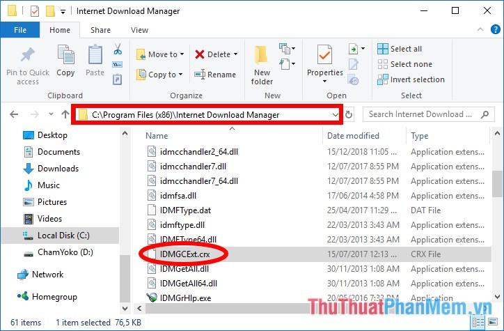 Truy cập đường dẫn file cài đặt của IDM trên máy tính