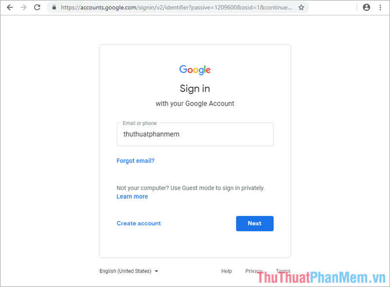 Truy cập Google Contacts và đăng nhập tài khoản Gmail