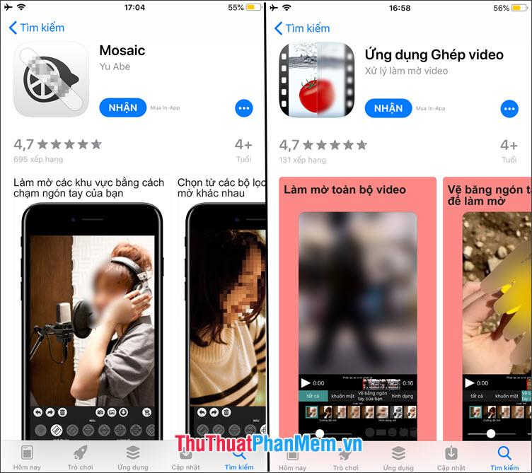 Video Mosaic App và Blur & Mosaic