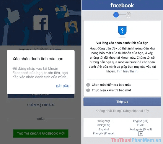 Xác định lỗi Checkpoint – Xác thực tài khoản Facebook liên tục