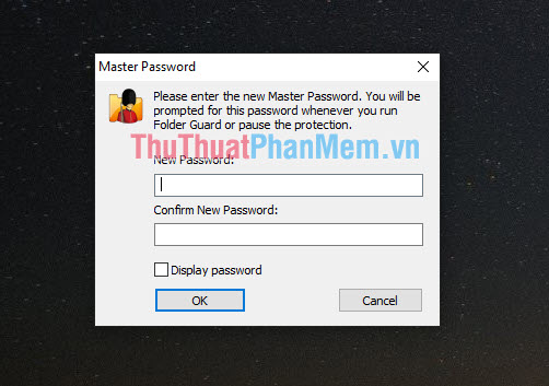 Yêu cầu bạn tạo mật khẩu để vào được ứng dụng