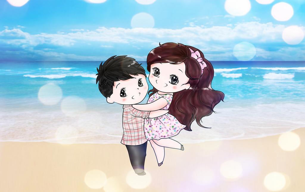 Ảnh avatar cặp đôi trên bãi biển