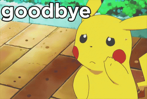 Ảnh động Pikachu chào tạm biệt