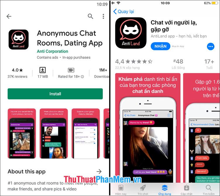 Anonymous Chat Rooms, Dating App
