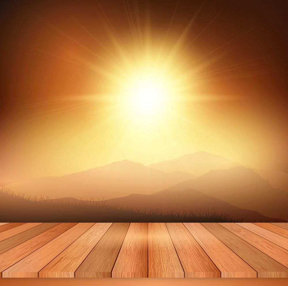 Background bàn gỗ nắng