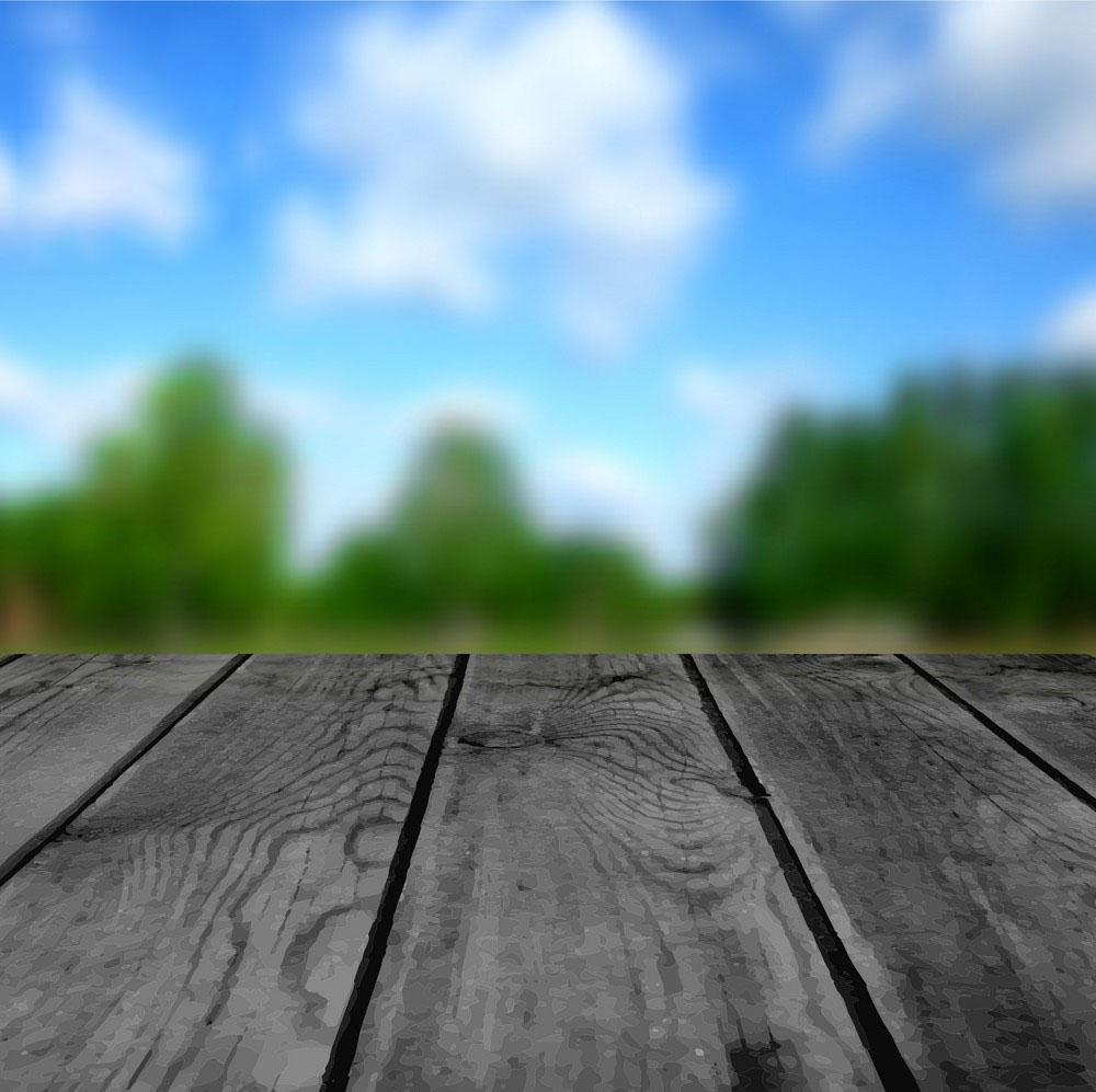 Background bàn gỗ ngoài trời