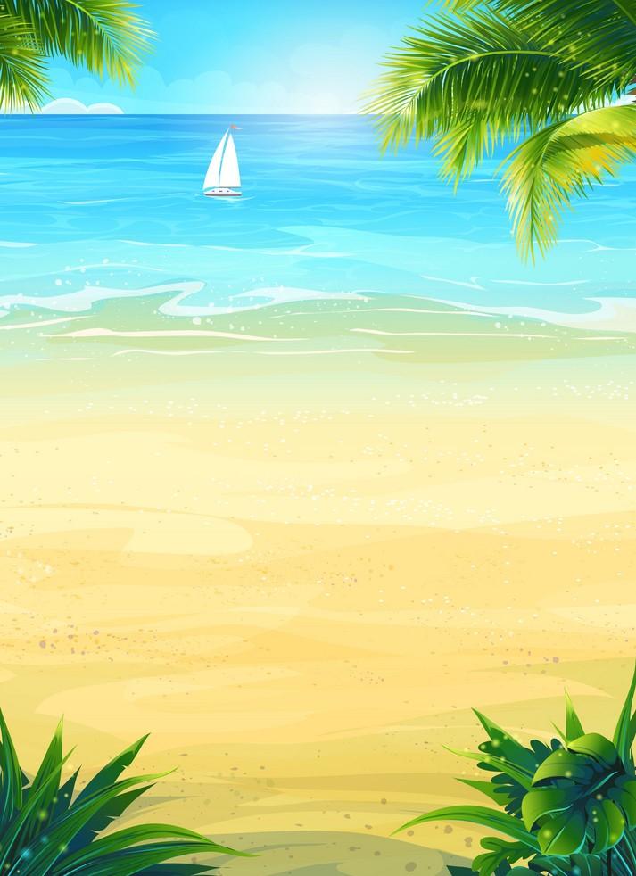 Background biển xanh cát trắng