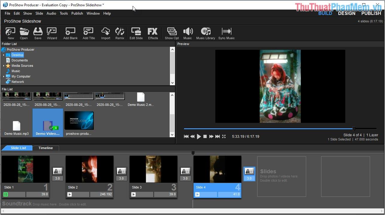 Bạn cần ghép nhiều Video thì bạn cũng chỉ cần kéo những file Video tiếp theo vào những Slide tiếp theo