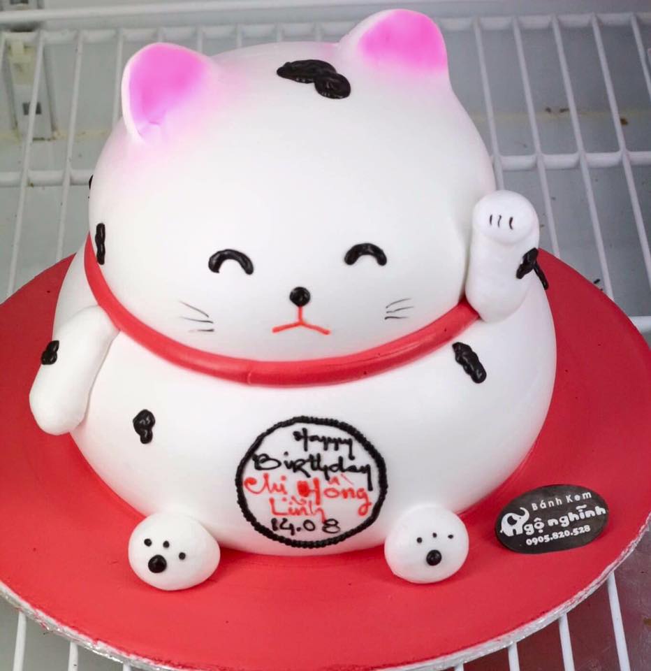 Bánh sinh nhật ngộ nghĩnh hình chú mèo