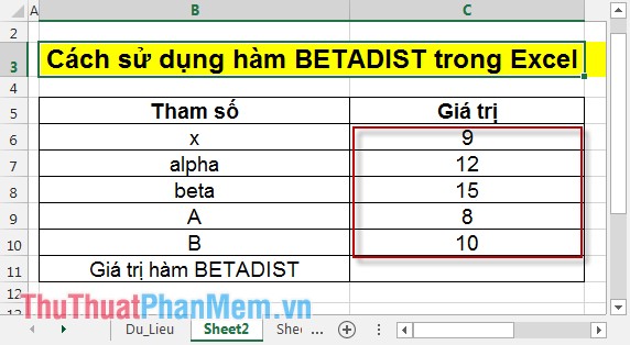 Cách sử dụng hàm BETADIST trong Excel