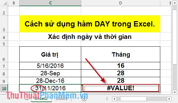 Cách sử dụng hàm DAY trong Excel 5