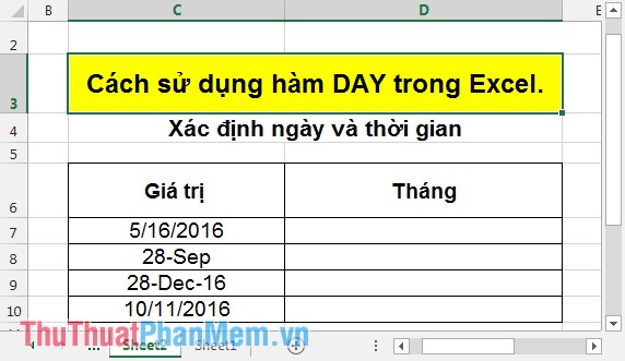 Cách sử dụng hàm DAY trong Excel