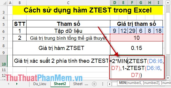 Cách sử dụng hàm ZTEST trong Excel 4