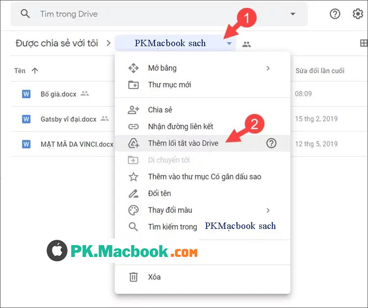 cách tạo bản sao file thư mục trong Google Drive