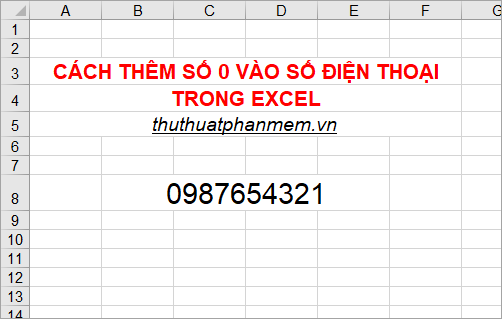 Cách thêm số 0 vào số điện thoại trong Excel - Phụ Kiện MacBook Chính Hãng