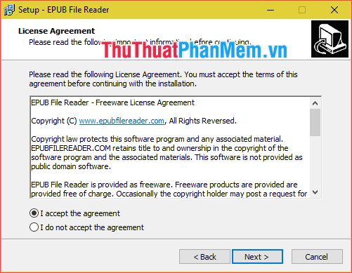 Cài đặt phần mềm Epub File Reader
