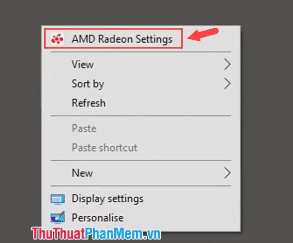 Chọn AMD Radeon Settings