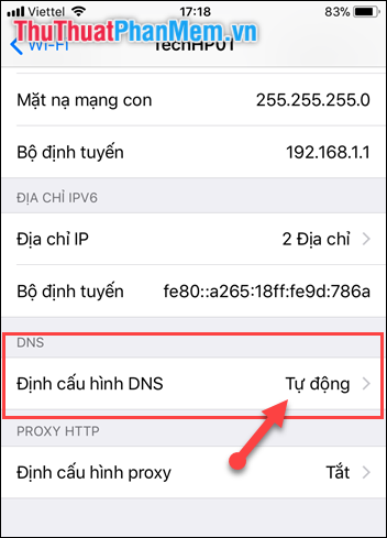 Chọn Định cấu hình DNS