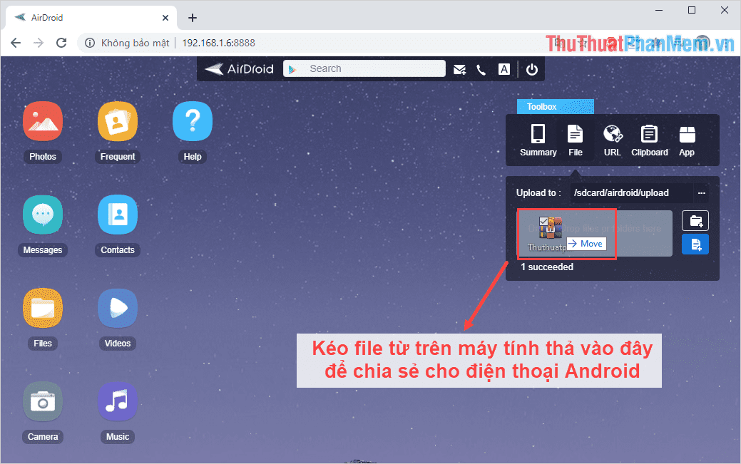 Chọn mục Browser hoặc Add để chọn file