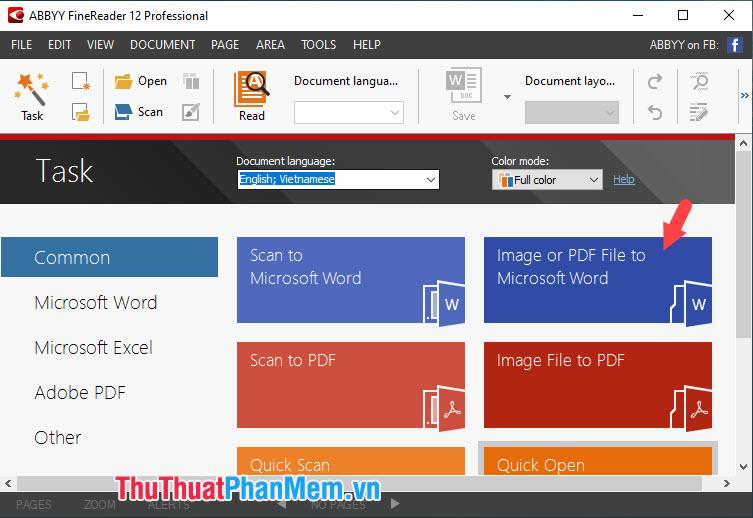 Chọn mục Image or PDF File to Microsoft Word