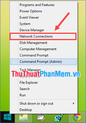 Chọn Network Connections