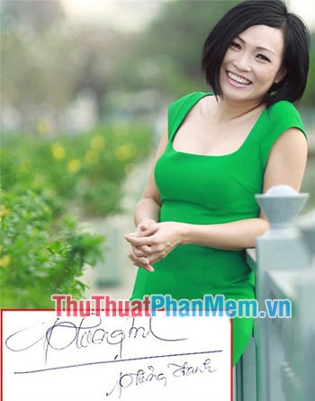 Chữ ký ca sĩ Phương Thanh