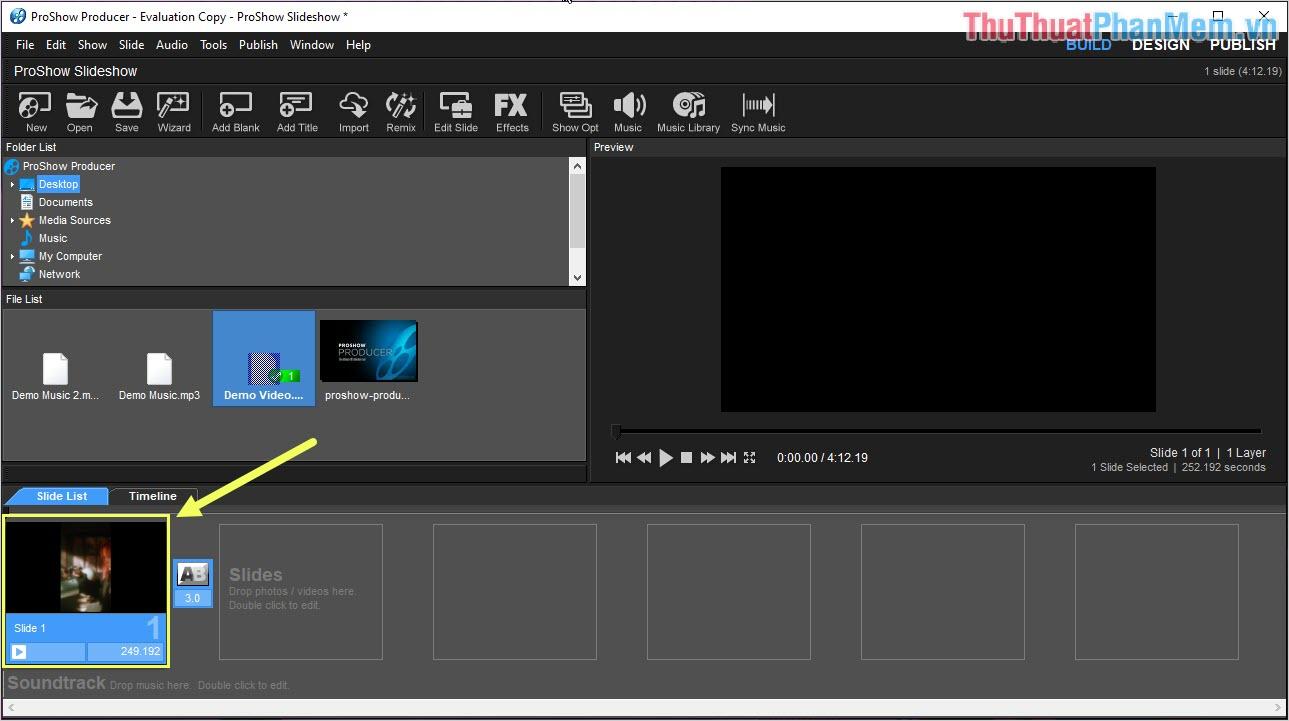 Click đúp chuột vào file video để chỉnh sửa