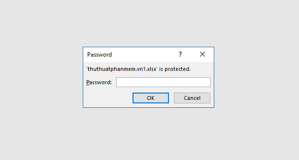 File Excel yêu cầu mật khẩu