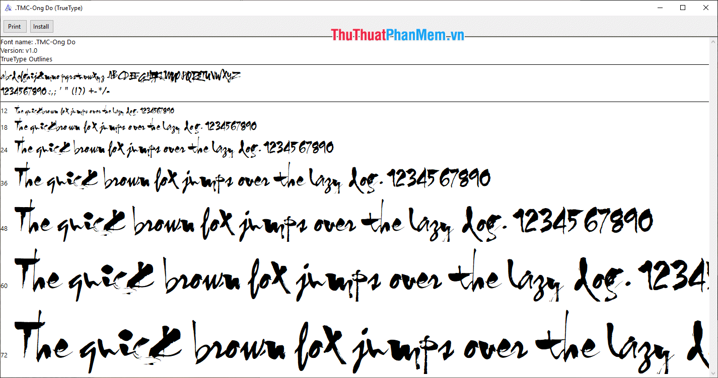 Font Thư pháp đẹp