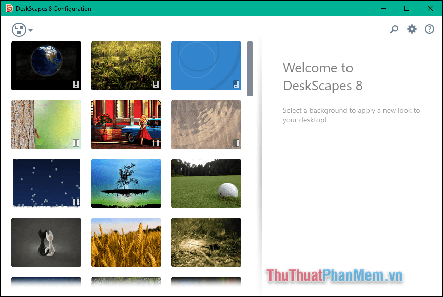 Giao diện của phần mềm Deskscapes