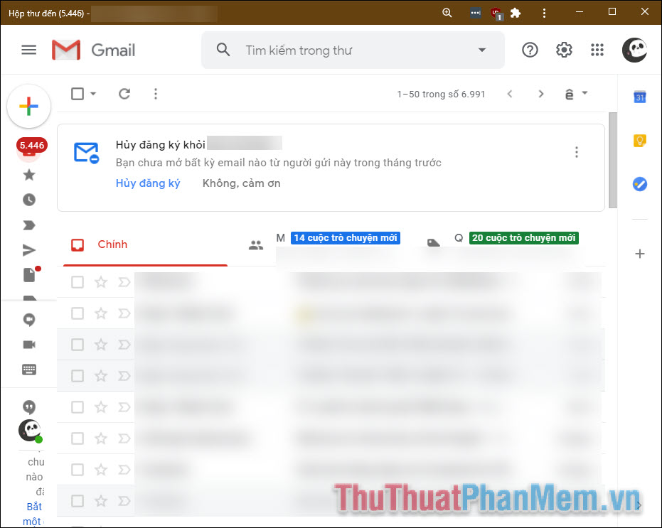 Gmail chạy trong một cửa sổ riêng biệt mà không cần khởi động trình duyệt Chrome