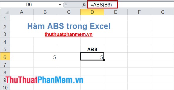 Hàm ABS trong Excel 4
