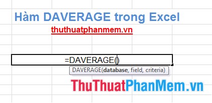 Hàm DAVERAGE trong Excel 1