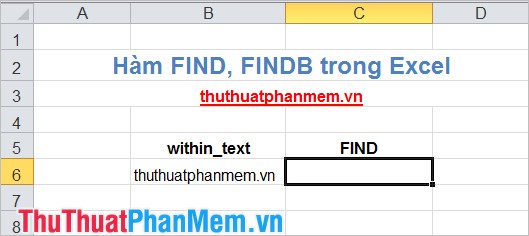 Hàm FIND, FINDB trong Excel 2