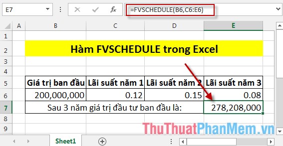 Hàm FVSCHEDULE trong Excel 3