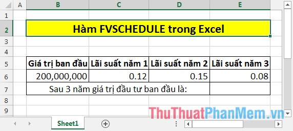 Hàm FVSCHEDULE trong Excel