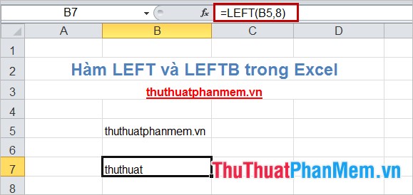 Hàm LEFT và LEFTB trong Excel 3