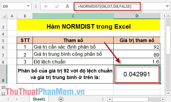Hàm NORMDIST trong Excel 5