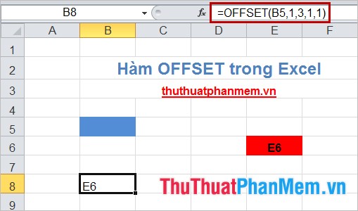 Hàm OFFSET trong Excel 2