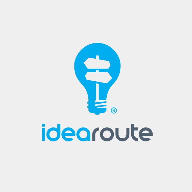 Hình ảnh logo công ty idea route bóng đèn xanh