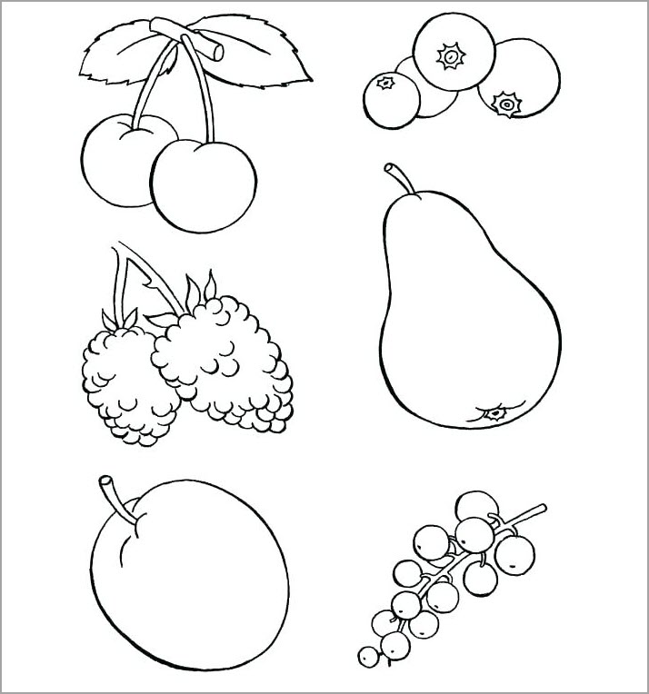 Hình cho bé tập tô màu các loại quả