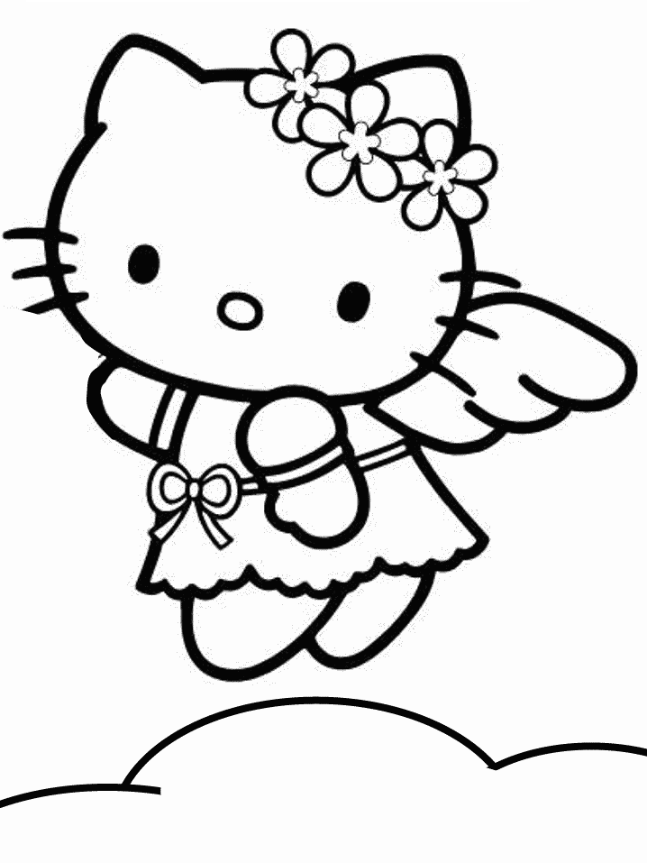 Hình Hello Kitty cho bé tập tô màu